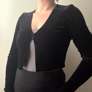 Vintage 90’s / 2000’s Steppin’ Out black velvet fancy cardigan